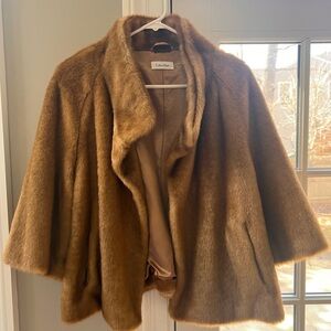 Calvin Klein Faux Fur Cropped Jacket / Cape